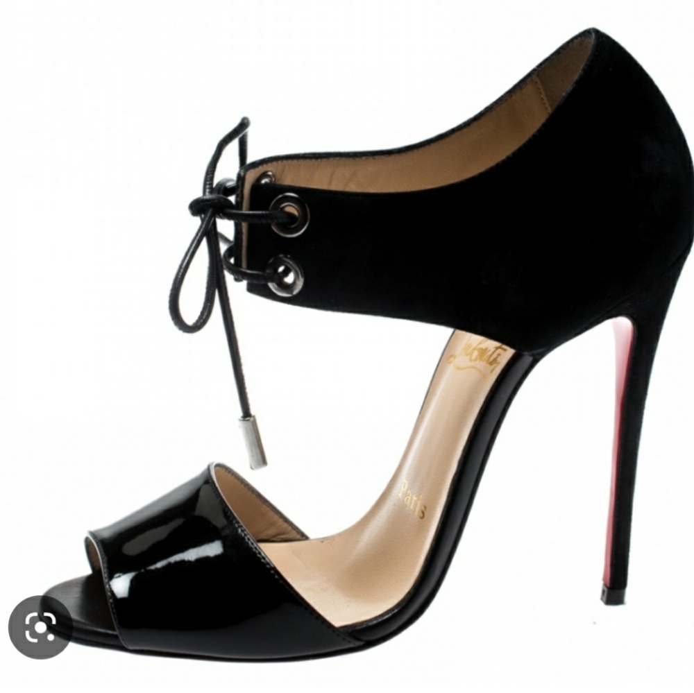 Christian Louboutin Black Mayerling Lace Up Sandals